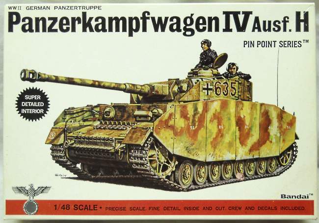 Bandai 1/48 Panzerkampfwagen Panzer IV Ausf.H - Sd.Kfz.161/2, 8270 plastic model kit